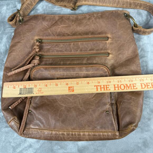 Stone‎ Mountain Smokey Crossbody Bag Purse Cognac Brown 13x12 - Picture 11 of 13